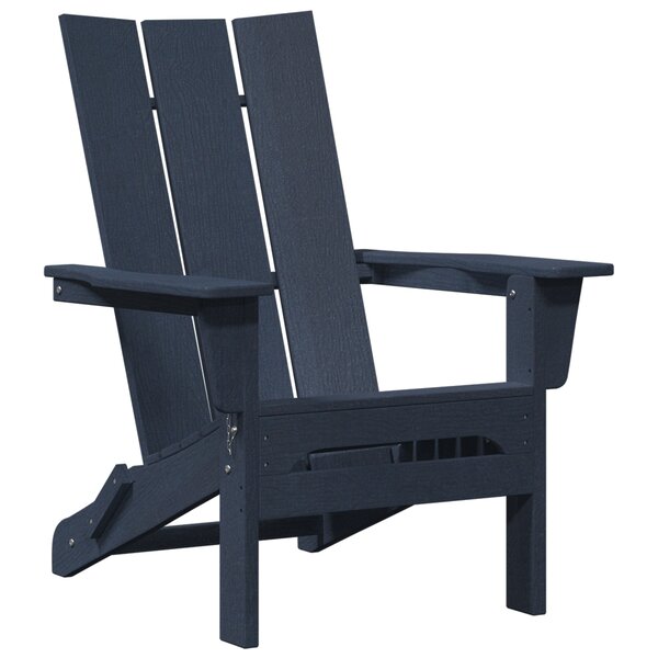 vidaXL Chaise Adirondack Pliante Bleu Marine 74 5x80 5x90 cm HDPE