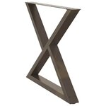 vidaXL Pieds de table à manger 2 pièces Acier naturel 90 x (72-73 3) cm Acier