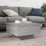 vidaXL Table basse avec lumières LED sonoma gris 55x55x31 cm
