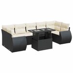 vidaXL Salon de jardin 8 Pièces avec coussins noir résine tressée