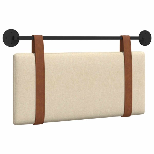 vidaXL Tête de lit suspendue Crème PU antique
