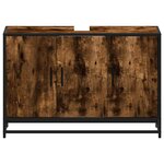 vidaXL Armoire de lavabo de salle de bain chêne fumé 90x33x60 cm
