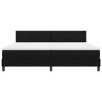 vidaXL Lit à ressorts avec matelas Noir 200 x 200 cm tissu