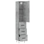 vidaXL Buffet haut Gris béton 34 5x34x180 cm Bois d'ingénierie