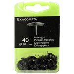 Boîte de 40 punaises hauteur de pointe 7mm 10mm de diamètre Noir EXACOMPTA