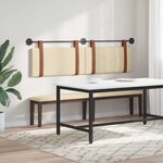 vidaXL Tête de lit suspendue Crème PU antique