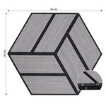 12 Panneaux muraux 30x26 hexagone gris bois