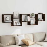 vidaXL Étagère cube murale 5 compartiments chêne fumé bois ingénierie