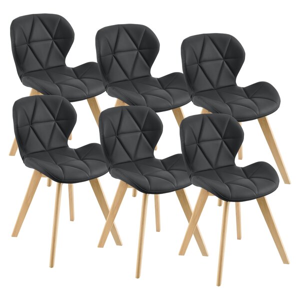 Lot de 6 chaises salle à manger similicuir 81 x 57 x 49 cm noir 03_0006793