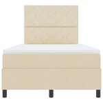 vidaXL Lit à ressorts avec matelas Crème 120 x 200 cm tissu