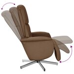 vidaXL Fauteuil inclinable avec repose-pieds marron tissu