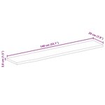 vidaXL Dessus de table 140x20x3 8cm bord vif bois massif manguier brut