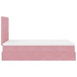 vidaXL Cadre de lit ottoman avec matelas rose 120x190 cm velours