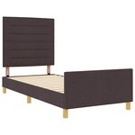 vidaXL Cadre de lit avec tête de lit Marron foncé 100 x 200 cm tissu