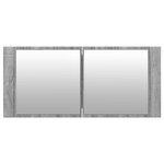 vidaXL Armoire à miroir à LED de bain gris sonoma 100x12x45 cm