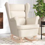 vidaXL Chaise à bascule blanc 74x90x102 cm lin