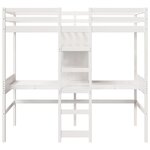 vidaXL Cadre de lit superposé sans matelas blanc 90x190 cm pin massif