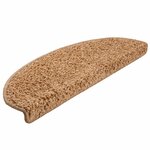 vidaXL Tapis d'escalier 30 pièces 65 x 21 x 4 cm Beige Demi-rond Grand