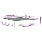 vidaXL Cadre de lit sans matelas cire marron 140x190cm bois pin massif