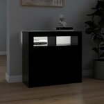 vidaXL Buffet avec lumières LED noir 80x35x75 cm