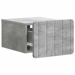 vidaXL Cabinet de chevet mural 2 Pièces Gris béton 33 x 34 5 x 24 cm