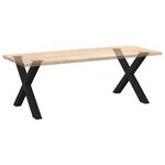 vidaXL Pieds de table à manger en forme de X  2 pièces  noir  90 x (72-73) cm  acier
