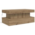 vidaXL Table basse avec lumières LED chêne artisanal 90x50x40 cm