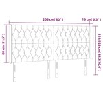 vidaXL Tête de lit à LED Bleu foncé 203x16x118/128 cm Velours