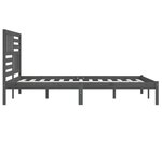 vidaXL Cadre de lit sans matelas bois massif de pin gris 200x200 cm