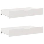 vidaXL Cadre de lit avec tiroirs sans matelas blanc 180x200 cm