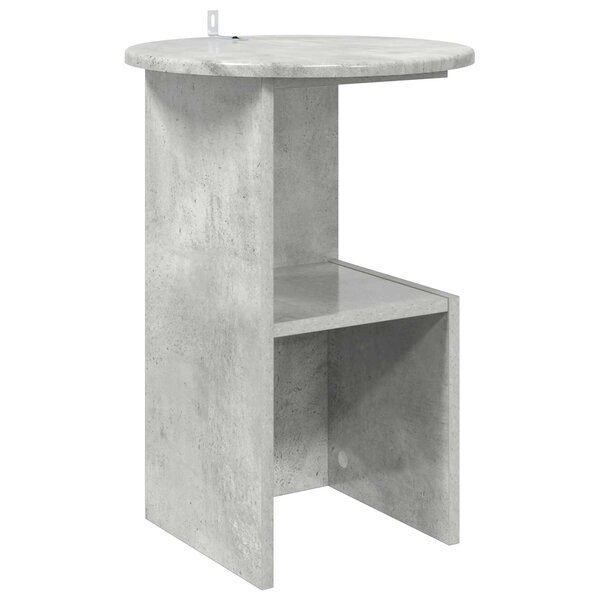 vidaXL Table d'appoint Gris béton Ø 39 5 x 55 cm Bois d'ingénierie