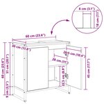 vidaXL Cabinet de salle de bain avec porte Bois Ancien 60 x 30 x 60 cm