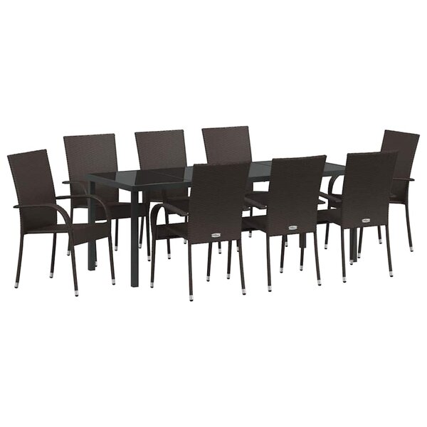 vidaXL Ensemble de salle à manger pour jardin 5 Pièces Marron