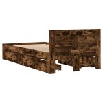 vidaXL Cadre de lit tête de lit chêne fumé 75x190 cm bois ingénierie