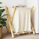 vidaXL Panier à linge blanc crème 45x55x63 5 cm bambou