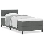 vidaXL Lit boxspring avec matelas Gris foncé 100 x 200 cm tissu