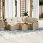 vidaXL Salon de jardin avec coussins 8 Pièces beige résine tressée