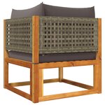 vidaXL Salon de jardin avec coussins 6 Pièces bois d'acacia solide
