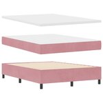 Lit Box Spring avec Matelas Rose 160x200 cm Velours