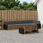 vidaXL Ensemble de canapés d'extérieur 8 pc Naturel et Anthracite