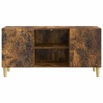 vidaXL Meuble TV 102 x 34 5 x 50 cm Chêne fumé Bois d'ingénierie