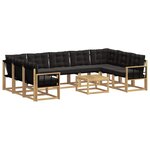 vidaXL Ensemble de canapés d'extérieur 10 pc Blanc et noir