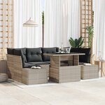 vidaXL Ensemble de canapé de jardin 7 Pièces Gris clair 100 x 55 x 73 cm
