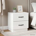 vidaXL Cabinet de chevet 2 pc Blanc brillant 43 x 34 5 x 44 5 cm