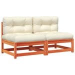 vidaXL Canapés de jardin sans accoudoirs coussins 2Pièces bois massif pin