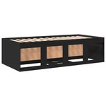 vidaXL Lit de jour avec tiroirs sans matelas noir 100x200 cm