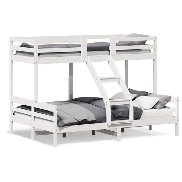 vidaXL Lit superposé sans matelas 90x200/140x200 cm blanc bois massif