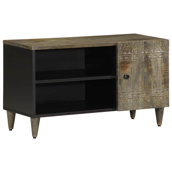 vidaXL Meuble TV gris clair 80x31 5x46 cm bois massif de manguier