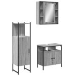 vidaXL Ensemble d'armoires de salle de bain 3 Pièces sonoma gris