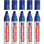 Marqueur Permanent 800 Corps Alu Bleu Pointe Biseau 4-12 mm x 5 EDDING
